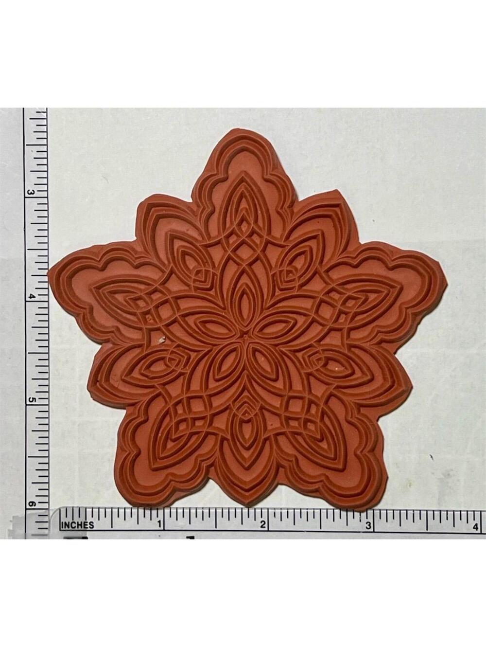 Holly Berry House Floral Mandala Wood Mounted Rubber Stamp Craft Scrapbooking